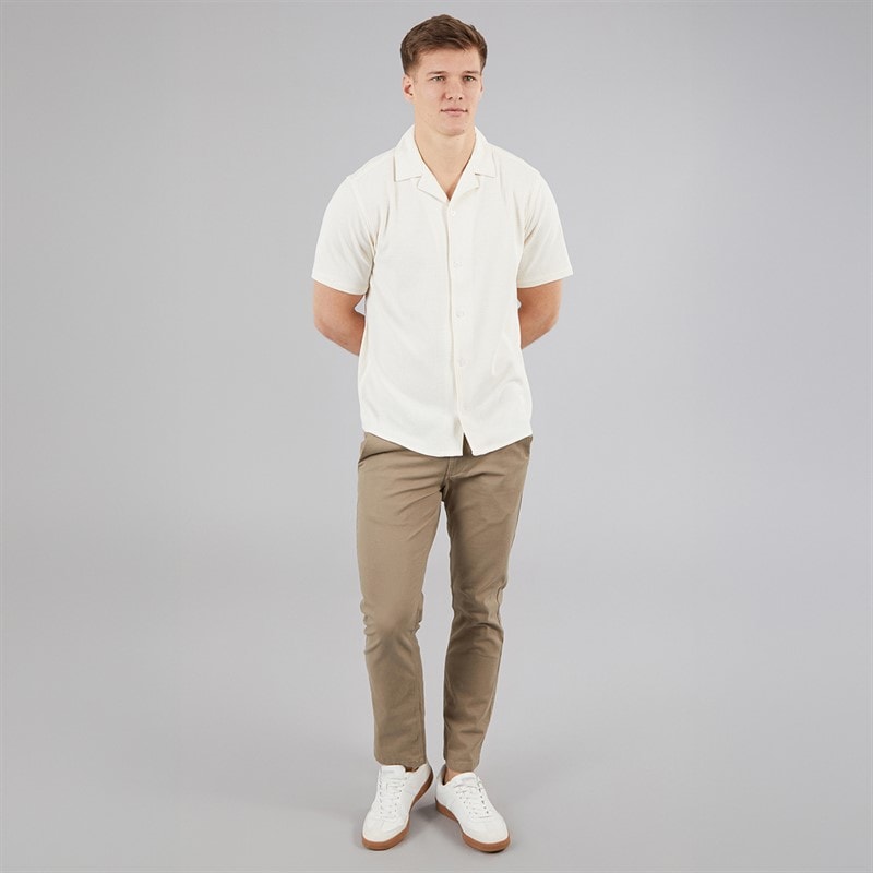 C.R.C. Mens Berry Textured Shirt Off White Offwhite - Image 4