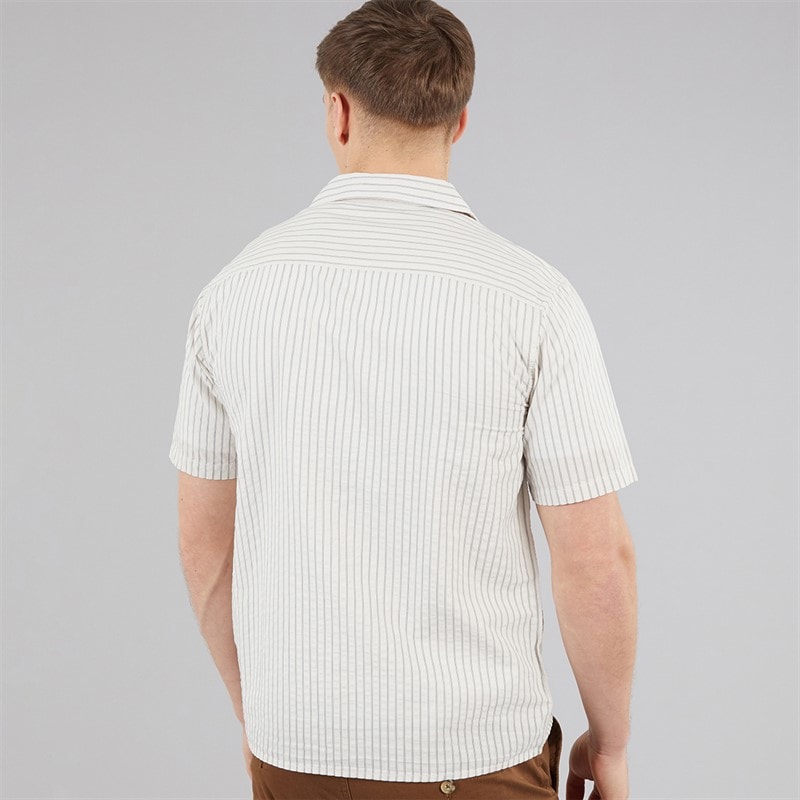 C.R.C. Mens Berry Seerrsucker Shirt ripe White St - Image 2
