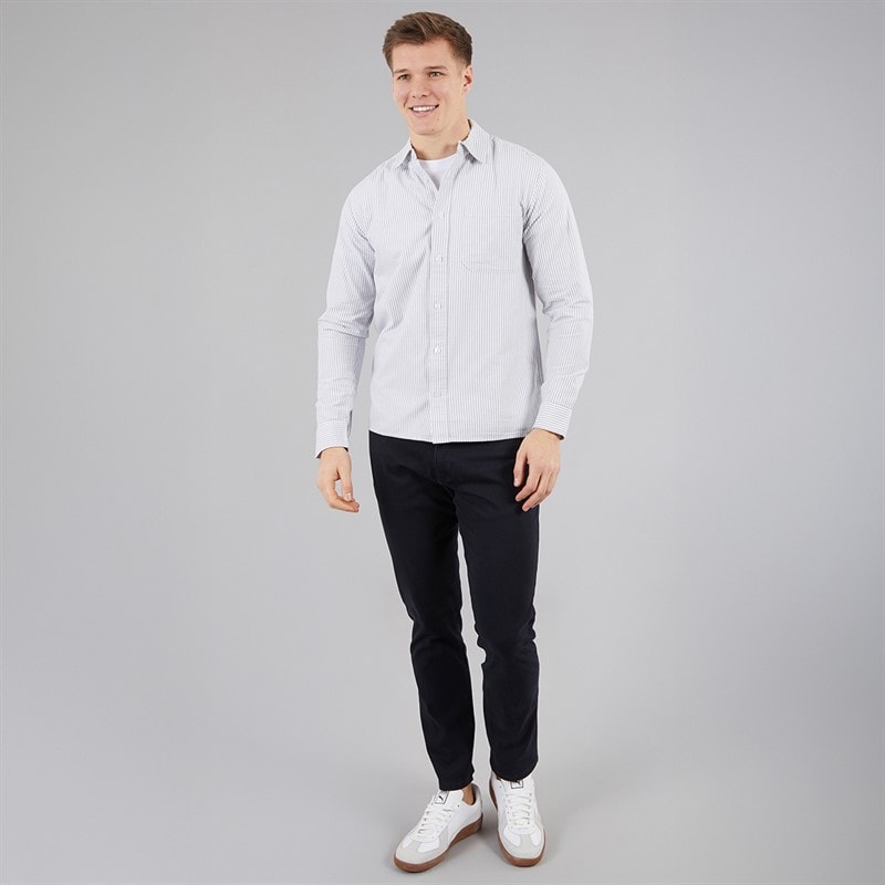 C.R.C. Mens Mosh Oxford Shirt Olive/White - Image 4
