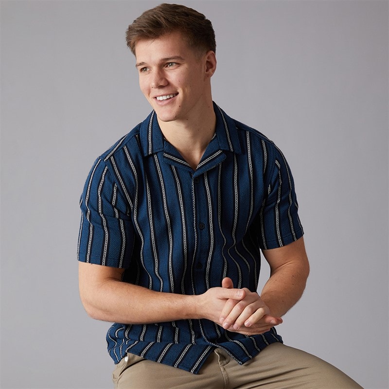 C.R.C. Mens Berry Shirt Teal/White/Black - Image 1