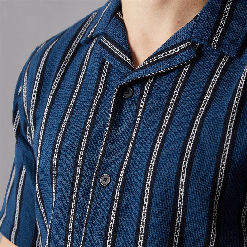 C.R.C. Mens Berry Shirt Teal/White/Black - Image 3