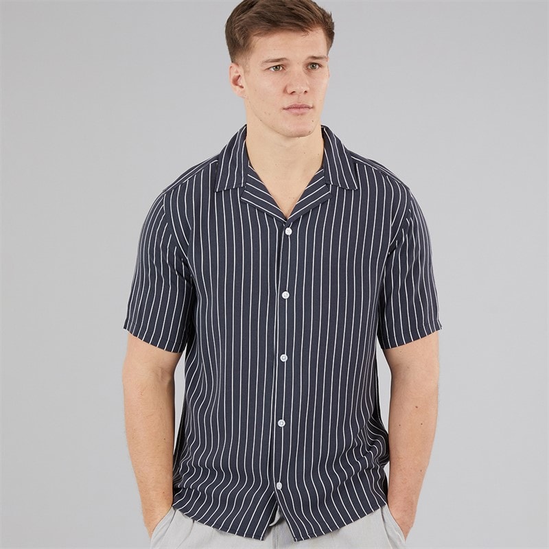 C.R.C. Mens Berry Shirt Black Stripe - Image 1
