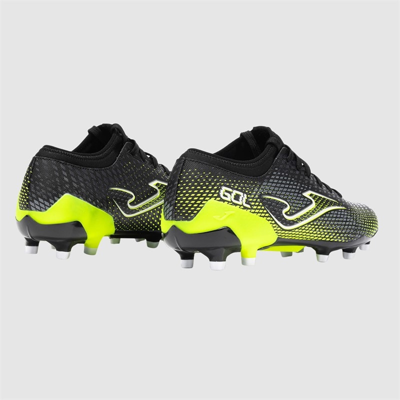 Joma Mens Gol 25 FG Firm Ground Football Boots Black/Fluoro Yellow - Image 3