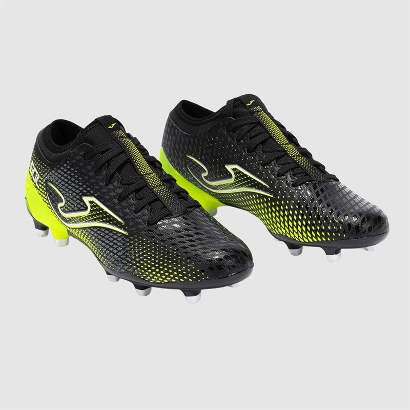 Joma Mens Gol 25 FG Firm Ground Football Boots Black/Fluoro Yellow - Image 5