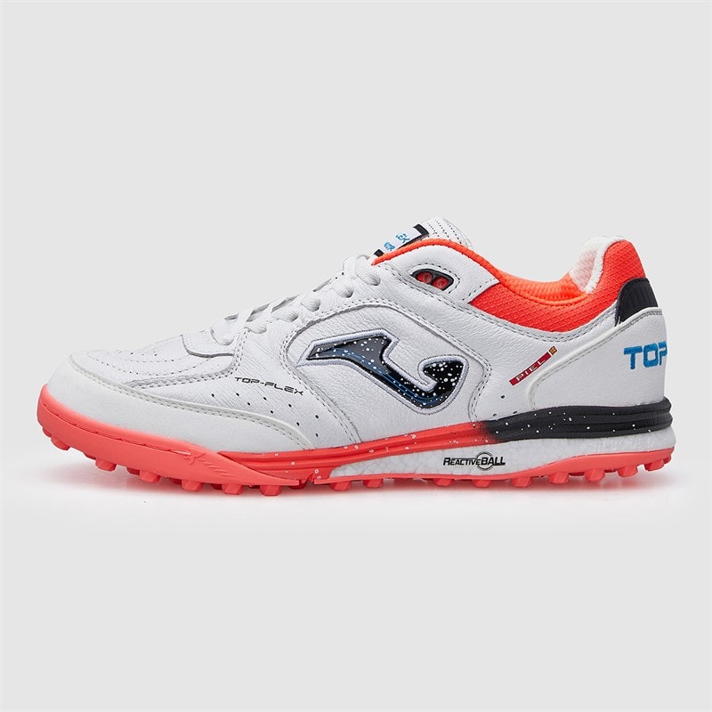 Joma Mens Top Flex Rebound 25 TF Astro Turf Football Boots Fluoro Coral/White - Image 2