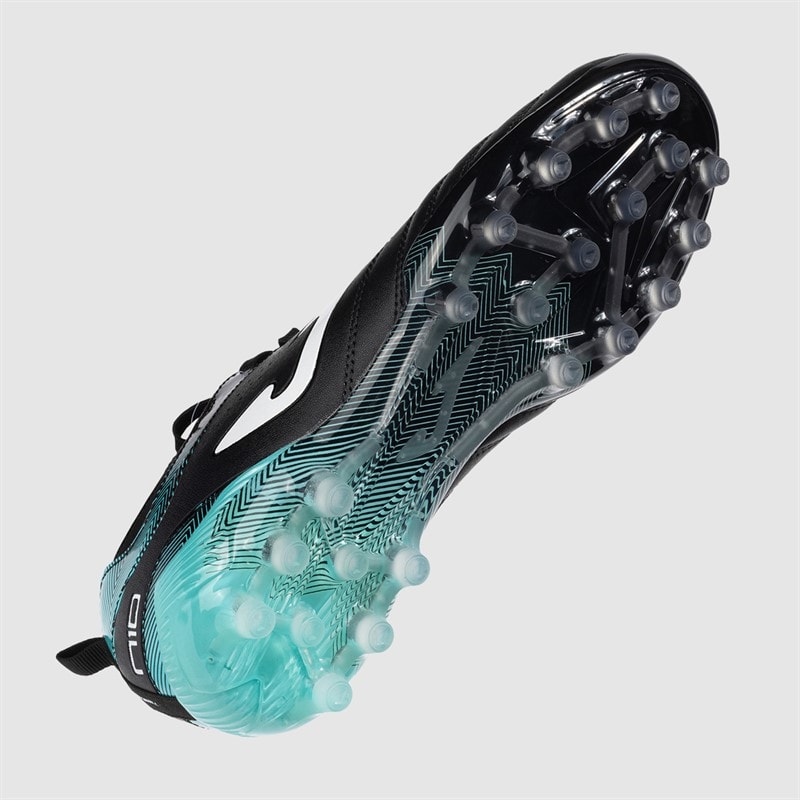 Joma Mens Numero-10 25 AG Artificial Grass Football Boots Black/Turquoise - Image 2