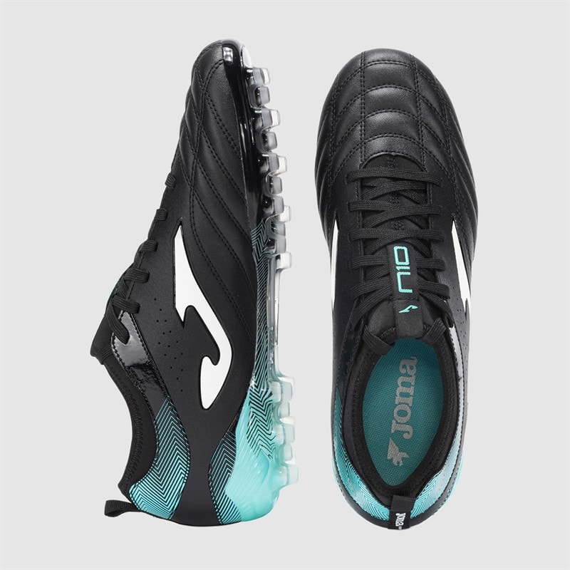 Joma Mens Numero-10 25 AG Artificial Grass Football Boots Black/Turquoise - Image 4