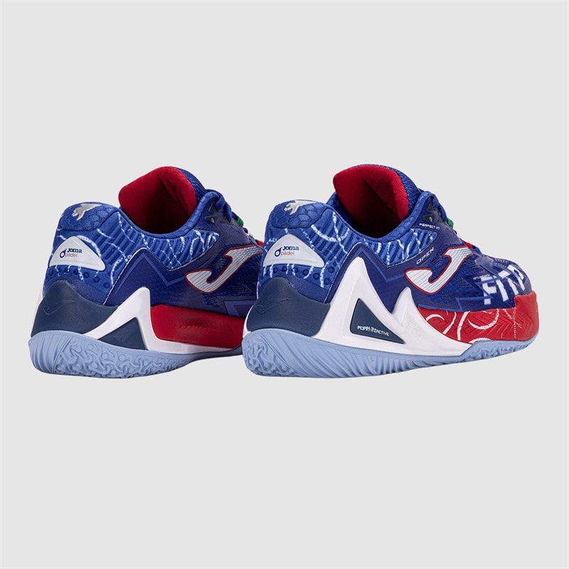 Joma Mens Open 25 Fitp Italian Tennis And Padel Federation Padel Shoes Royal Blue/Red Royal Blue Red - Image 3