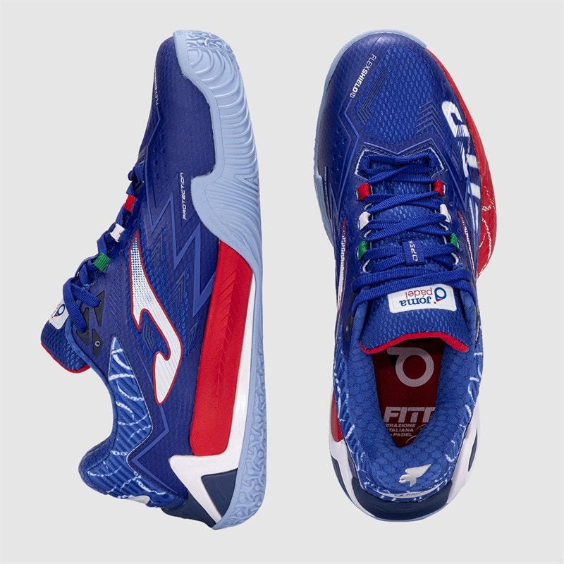 Joma Mens Open 25 Fitp Italian Tennis And Padel Federation Padel Shoes Royal Blue/Red Royal Blue Red - Image 4