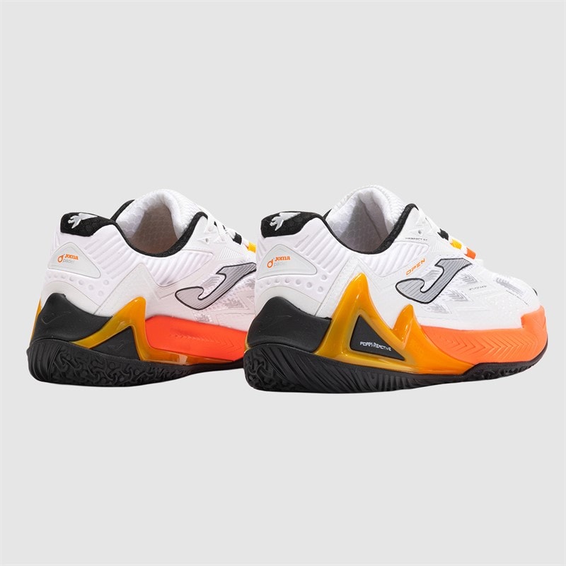 Joma Mens Open 25 Padel Shoes White Fluorescent Saffron - Image 3