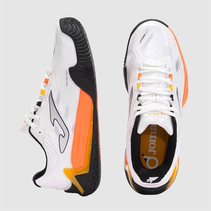 Joma Mens Open 25 Padel Shoes White Fluorescent Saffron - Image 4