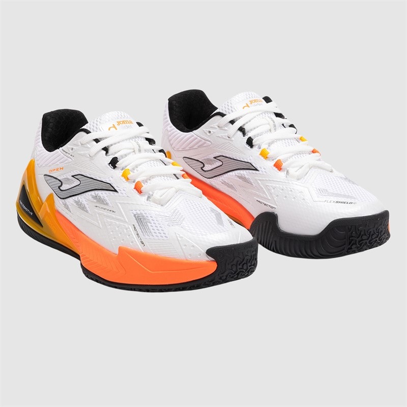 Joma Mens Open 25 Padel Shoes White Fluorescent Saffron - Image 5