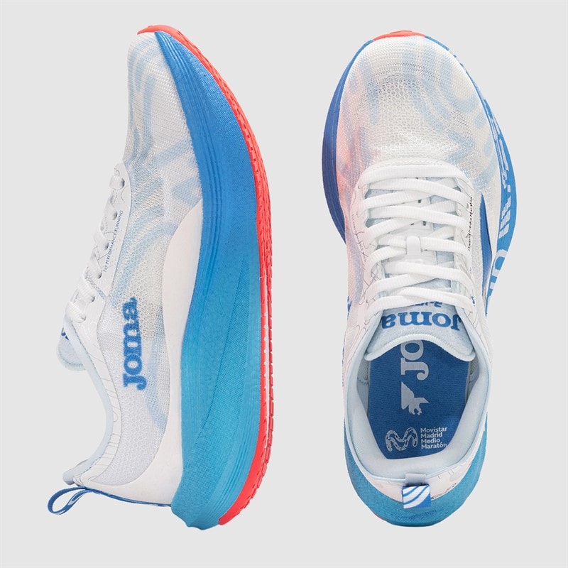 Joma Mens R1000 25 Madrid Half Marathon Carbon Plate Neutral Running Shoes White - Image 4