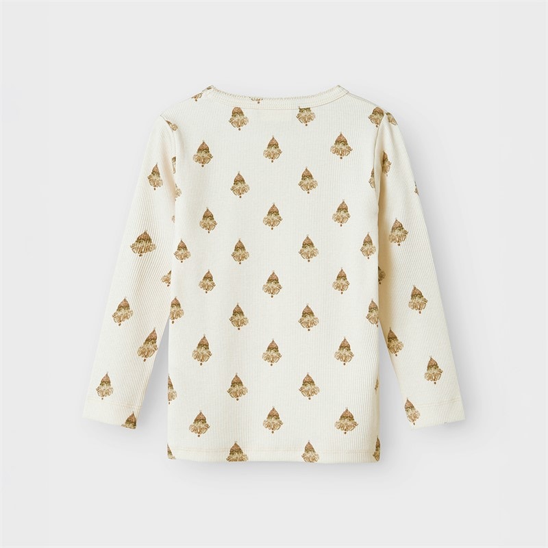 Lil' Atelier Girls Lavo Long Sleeve T-Shirt Pastel Parchment - Image 2
