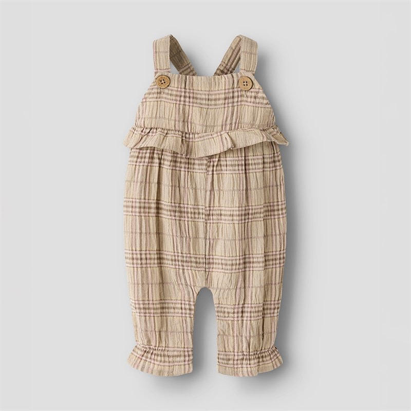 Lil' Atelier Girls Diema Overalls Oxford Tan