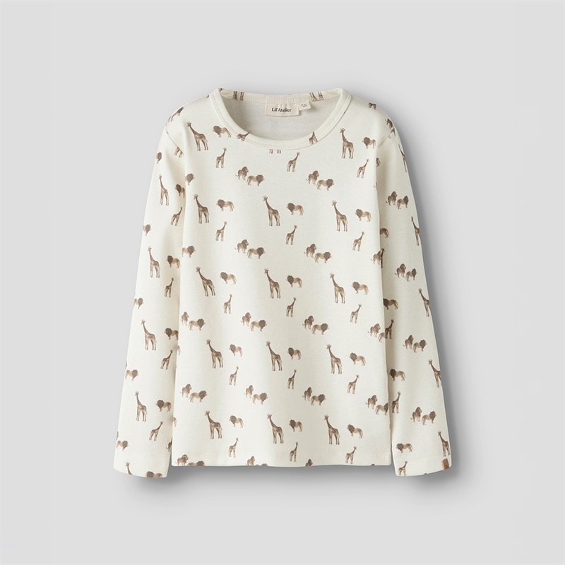 Lil' Atelier Boys Layo Lion Long Sleeve Top Coconut Milk