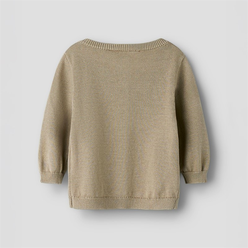 Lil' Atelier Kids Dundo Knitted Cardigan Oxford Tan - Image 2