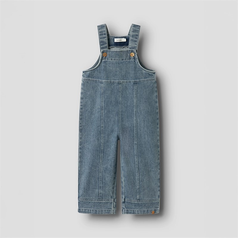 Lil' Atelier Girls Damla Overalls Medium Blue Denim - Image 1