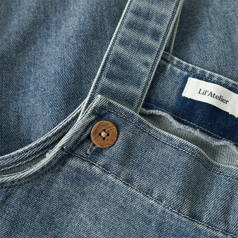 Lil' Atelier Girls Damla Overalls Medium Blue Denim - Image 3