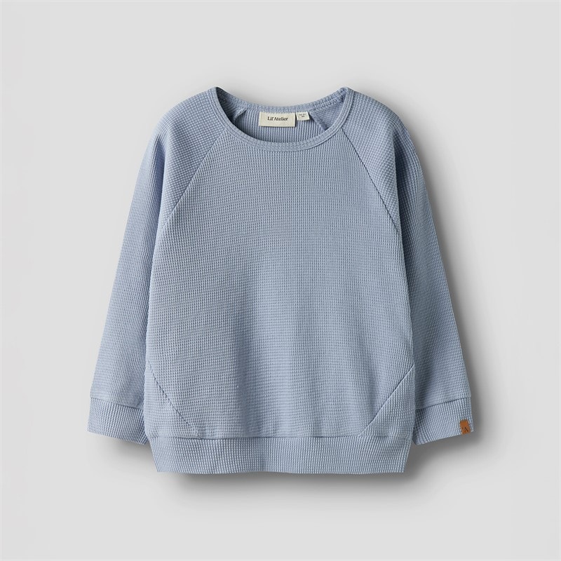 Lil' Atelier Boys Balto Long Sleeve Top Zen Blue - Image 1