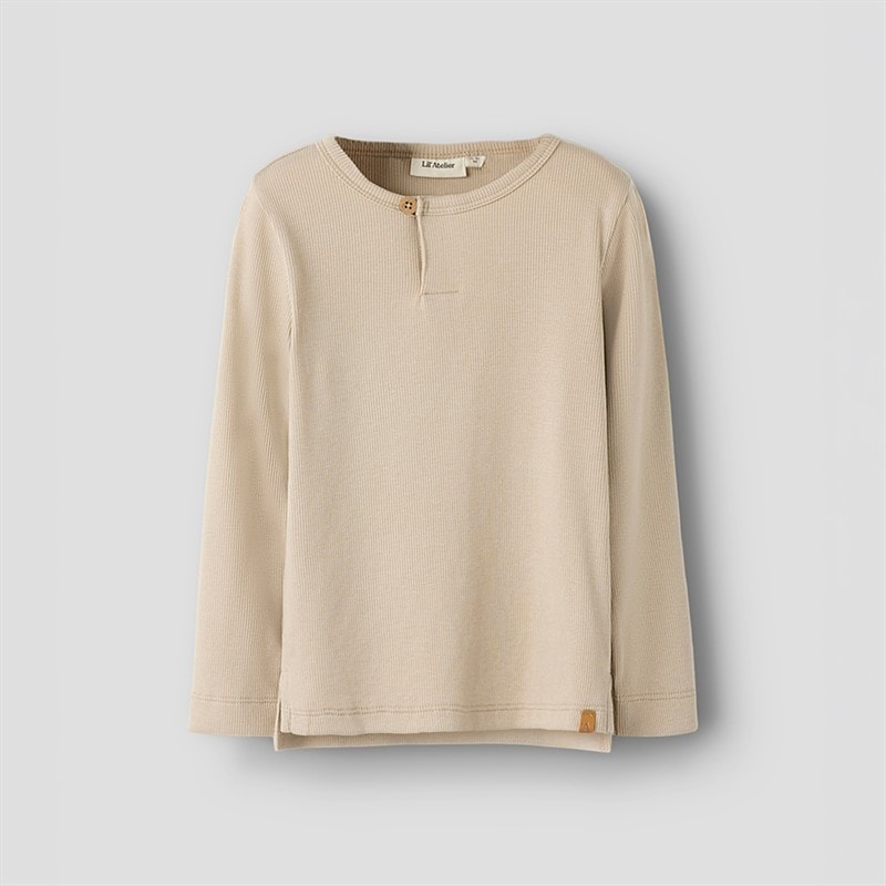 Lil' Atelier Boys Lago Long Sleeve Top Oxford Tan - Image 1