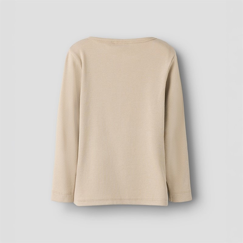 Lil' Atelier Boys Lago Long Sleeve Top Oxford Tan - Image 2
