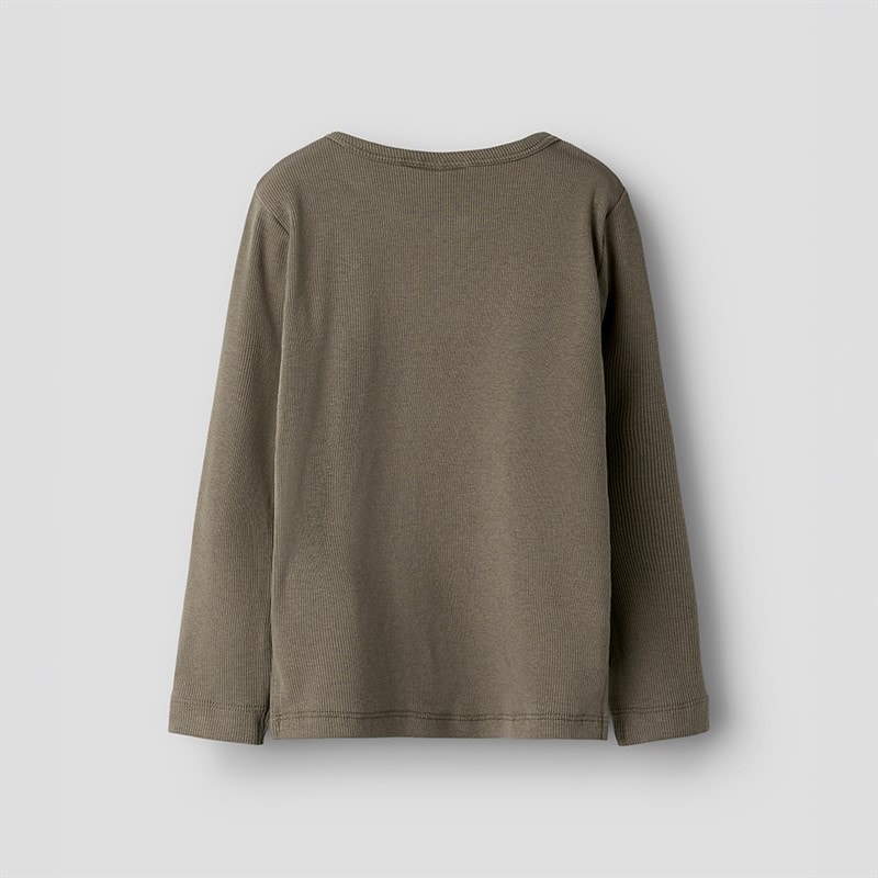 Lil' Atelier Boys Lago Long Sleeve Top Shitake - Image 2