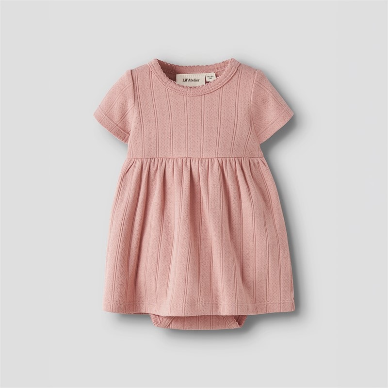Lil' Atelier Girls Falina Short Sleeve Dress Misty Rose