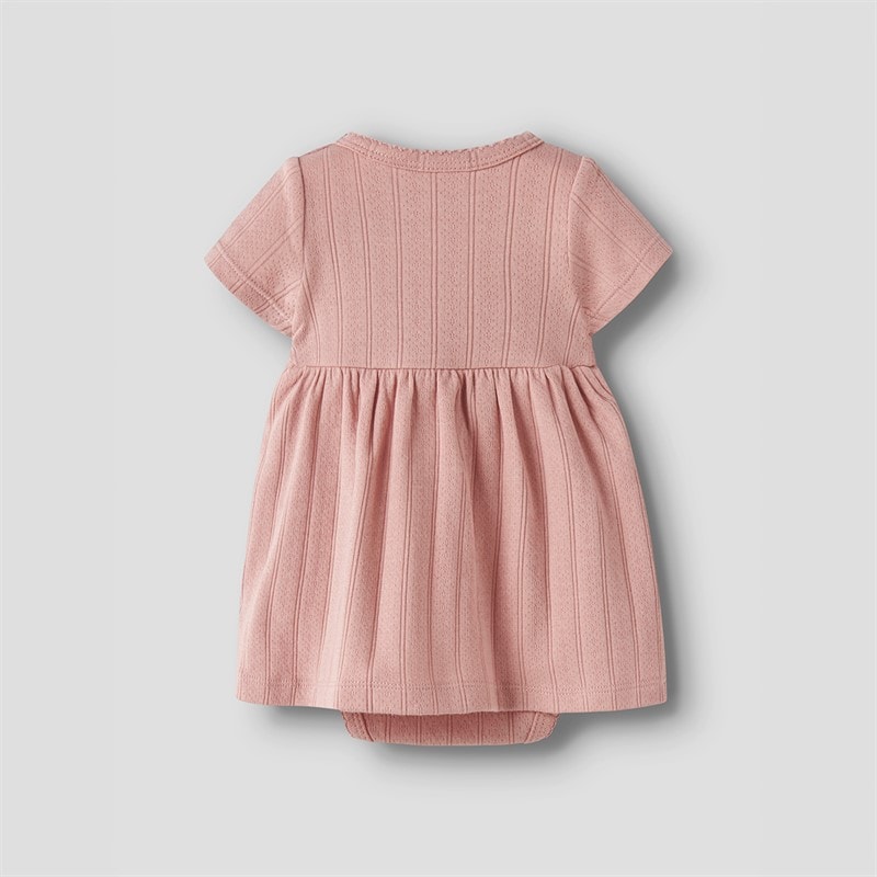 Lil' Atelier Girls Falina Short Sleeve Dress Misty Rose - Image 2