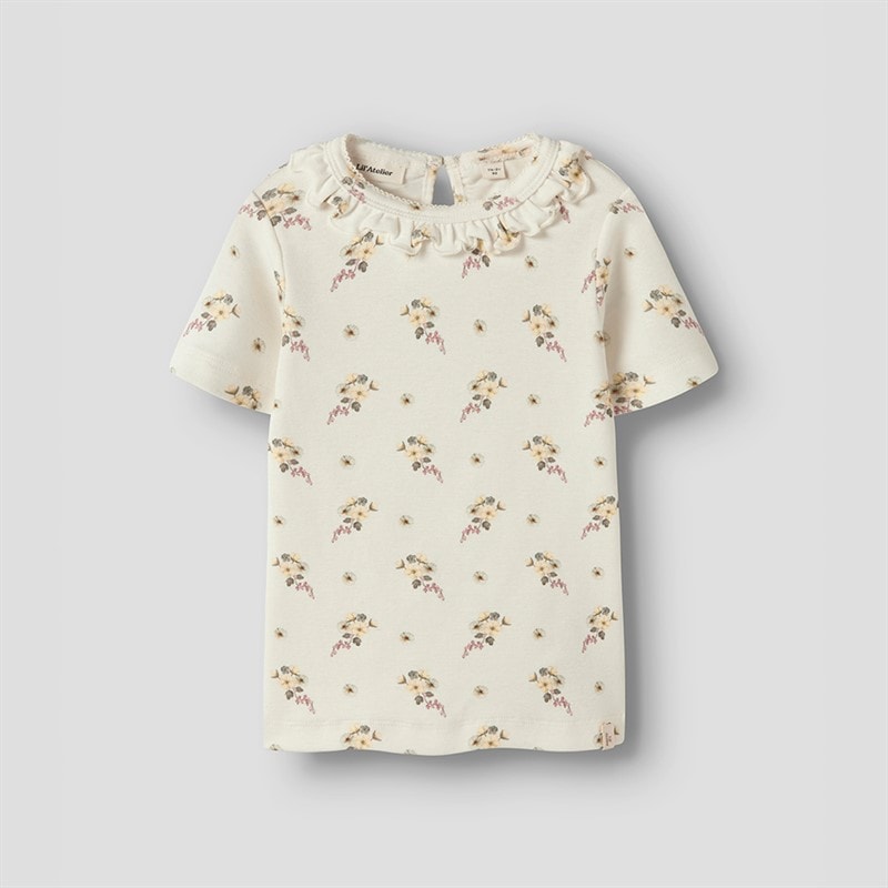 Lil' Atelier Girls Gayo Short Sleeve Top Coconut Milk