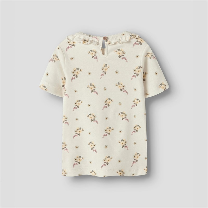Lil' Atelier Girls Gayo Short Sleeve Top Coconut Milk - Image 2