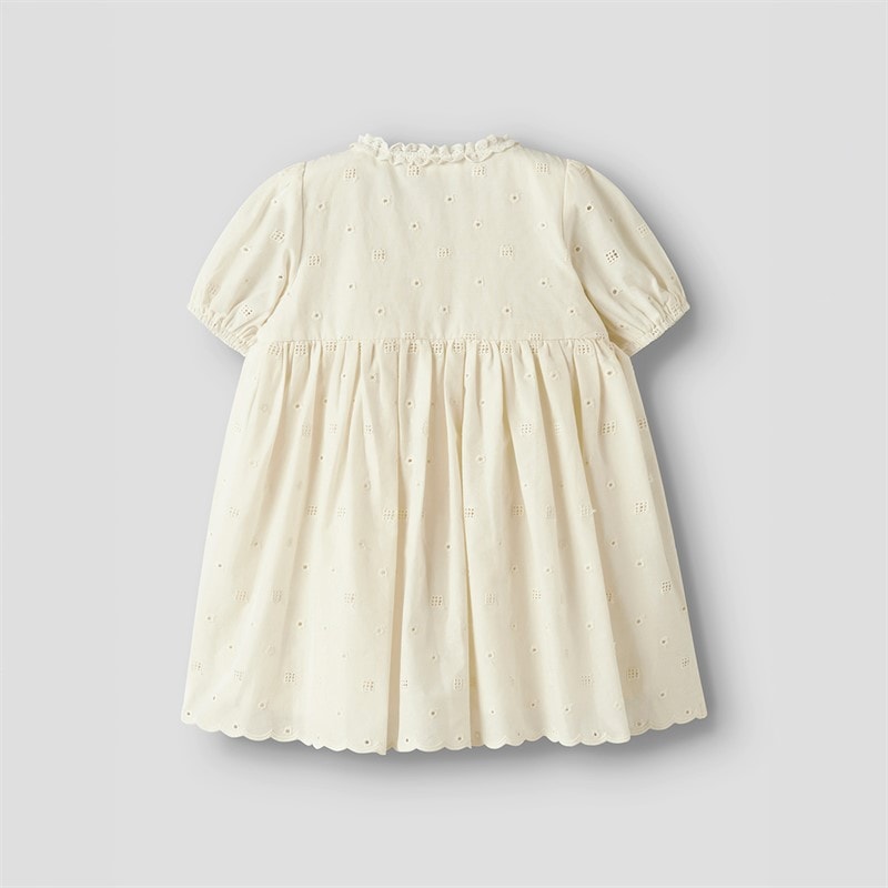 Lil' Atelier Girls Flores Short Sleeve Dress Coconut Milk - Image 2