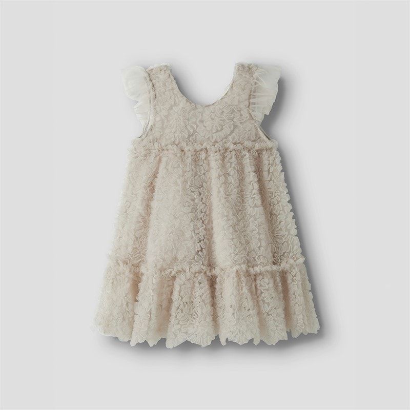 Lil' Atelier Girls Fauna Tulle Dress Pumice Stone