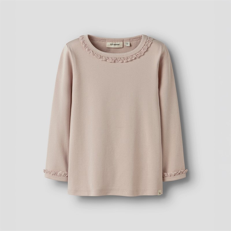 Lil' Atelier Girls Layo Long Sleeve Top Peach Whip - Image 1