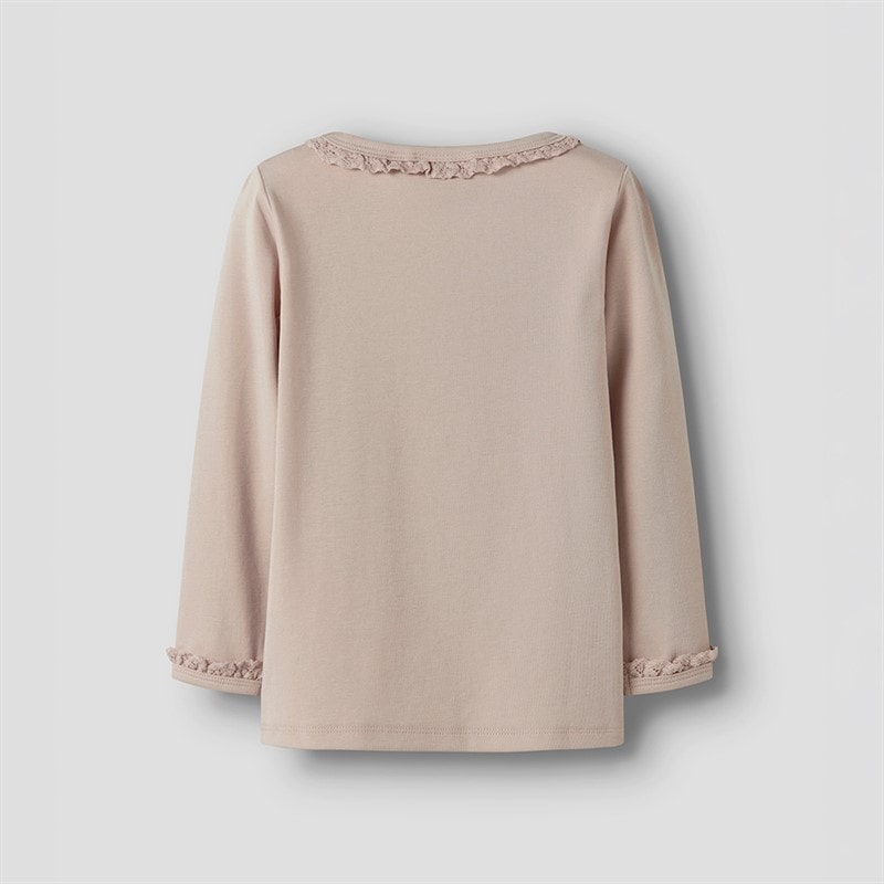 Lil' Atelier Girls Layo Long Sleeve Top Peach Whip - Image 2