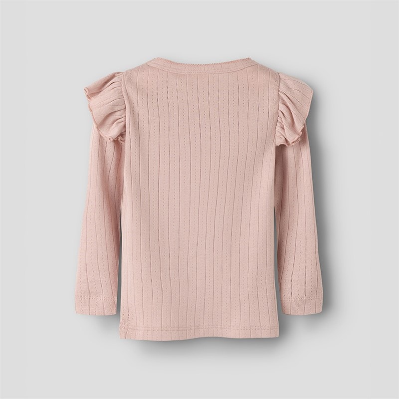 Lil' Atelier Girls Rachel Long Sleeve Top Misty Rose - Image 2