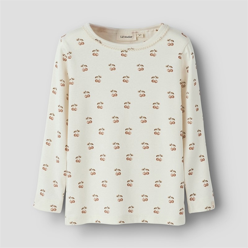 Lil' Atelier Girls Layo Long Sleeve Top Coconut Milk