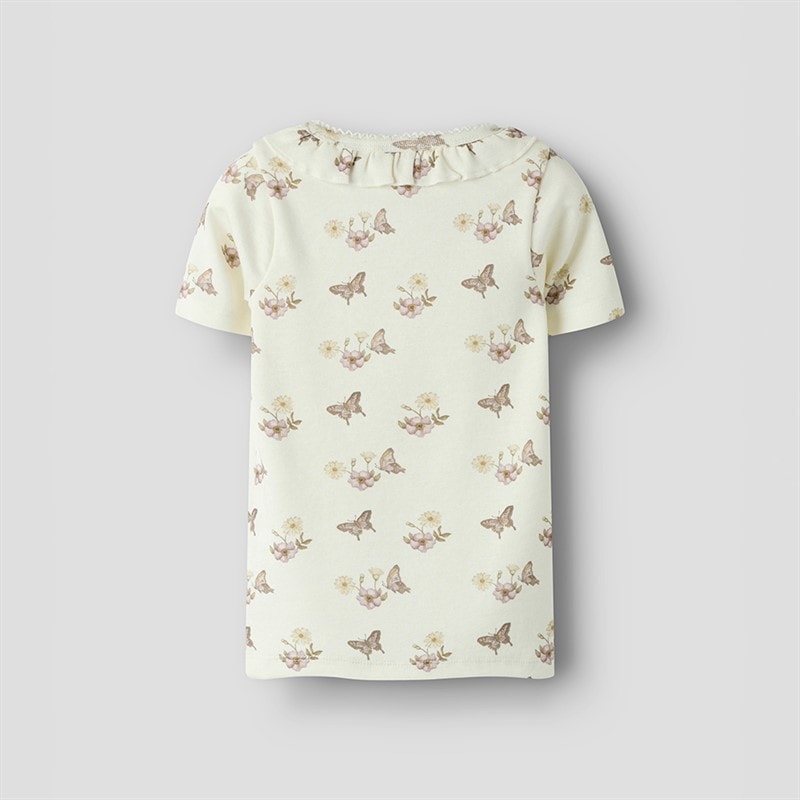 Lil' Atelier Girls Layo Short Sleeve T-Shirt Coconut Milk - Image 2