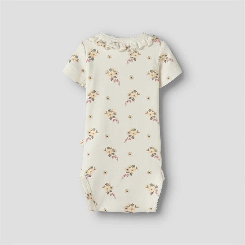 Lil' Atelier Girls Gayo Short Sleeve Babygrow Coconut Milk - Image 2