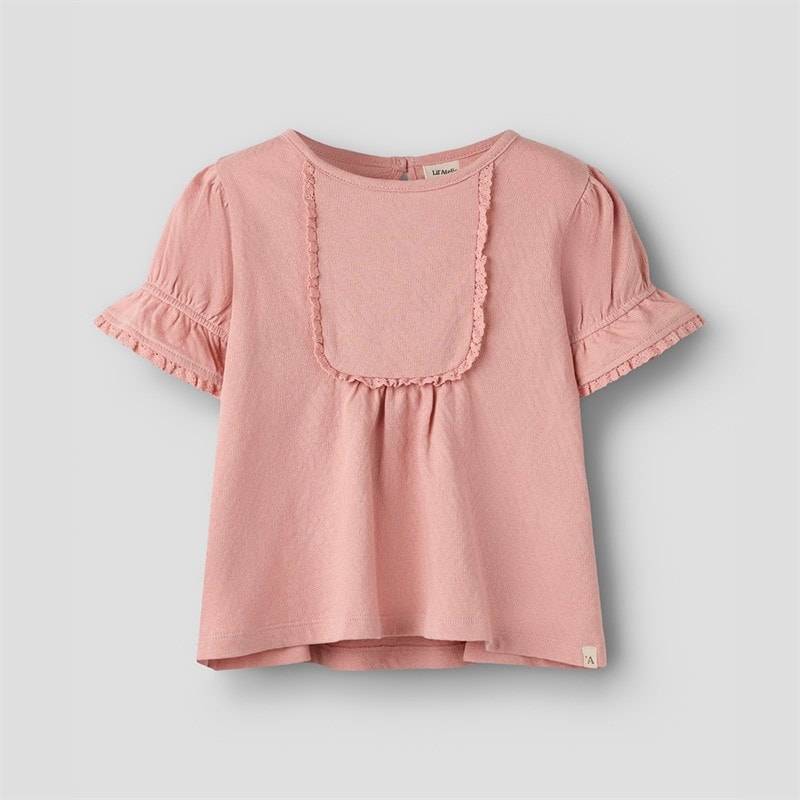 Lil' Atelier Girls Halina Short Sleeve T-Shirt Rose Tan