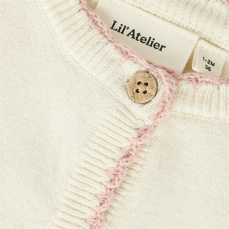 Lil' Atelier Girls Saran Knitted Cadigan Turtledove - Image 3