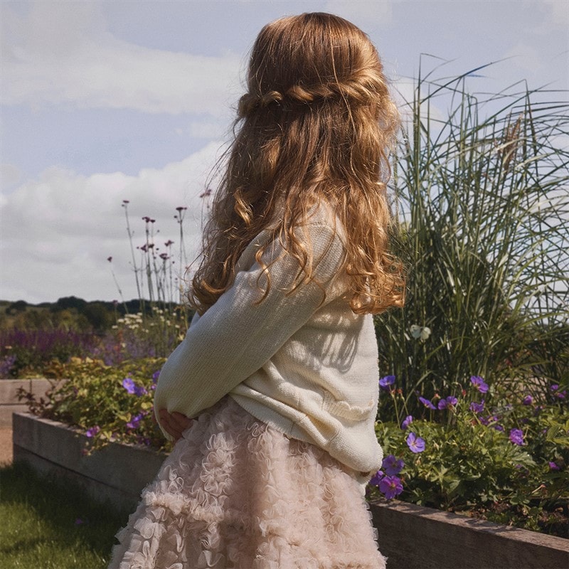 Lil' Atelier Girls Fauna Tulle Skirt Pumice Stone - Image 4