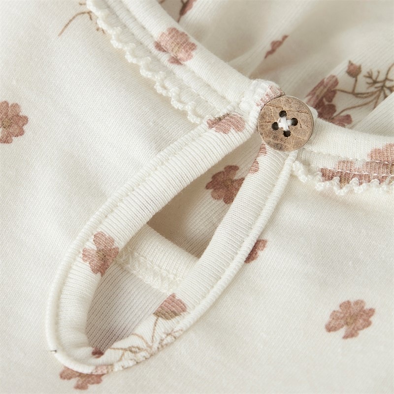 Lil' Atelier Girls Layo Long Sleeve Dress Coconut Milk - Image 3