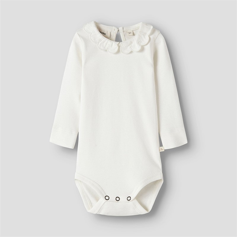 Lil' Atelier Girls Fundo Long Sleeve Baby Grow Coconut Milk - Image 1