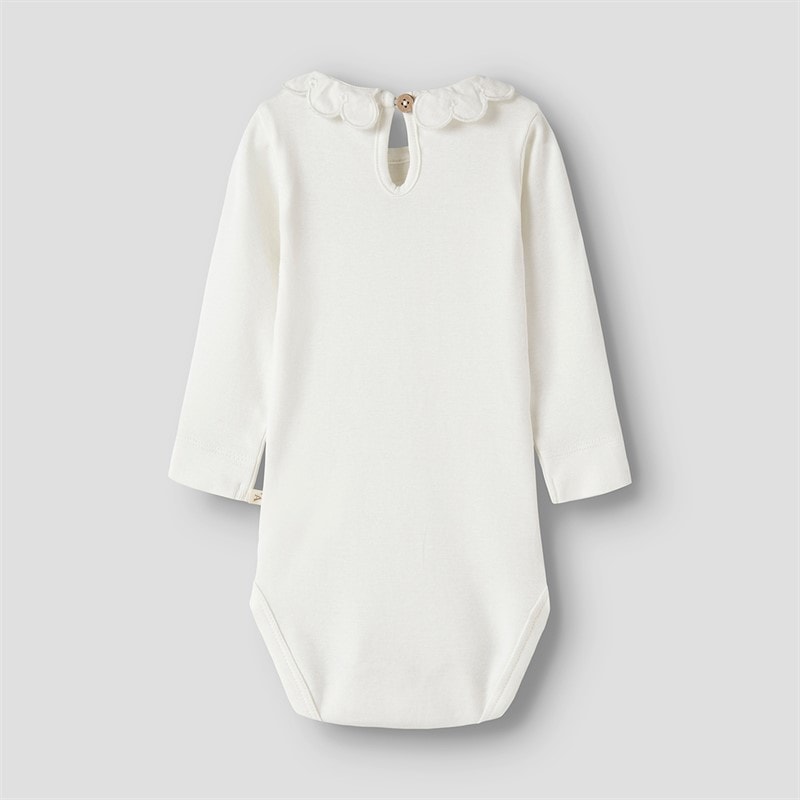 Lil' Atelier Girls Fundo Long Sleeve Baby Grow Coconut Milk - Image 2