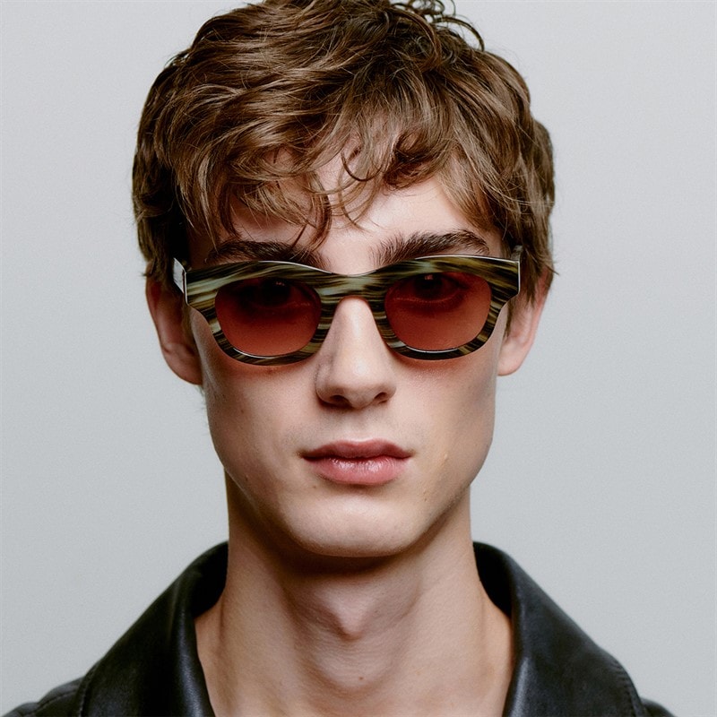 A Kjærbede Lane Sunglasses Striped Horn - Image 2