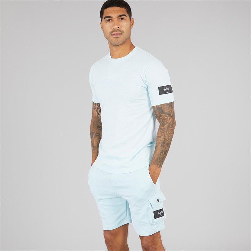 Avant Garde Mens Elation T-Shirt And Shorts Set Sky Blue - Image 1