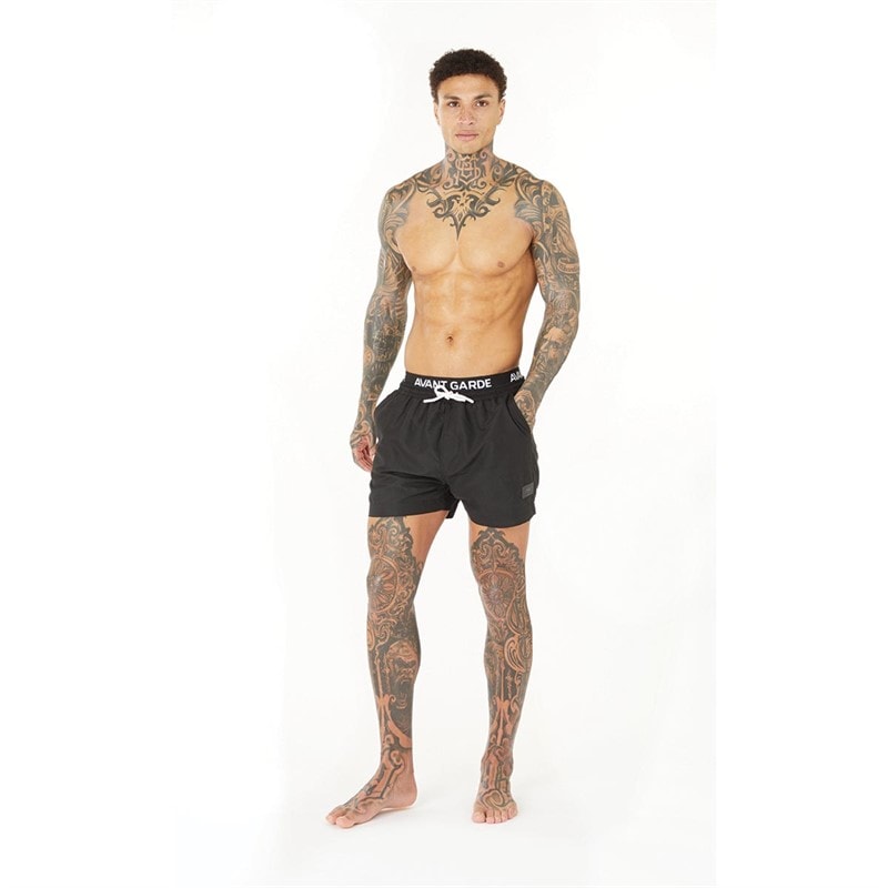 Avant Garde Mens Abroad Swim Shorts Black - Image 4