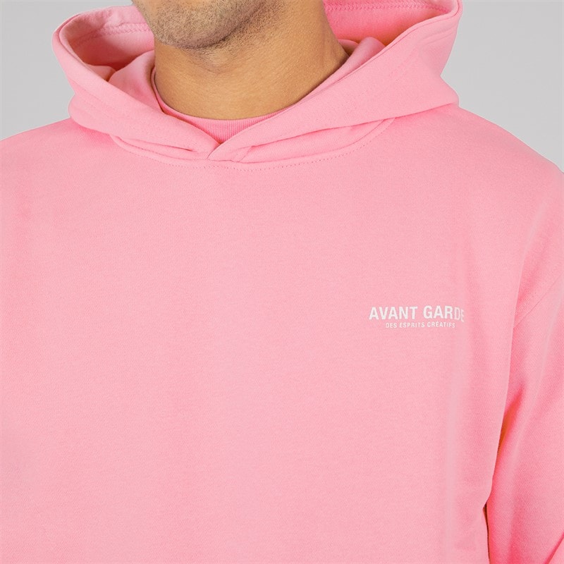 Avant Garde Mens Creatives Slightly Oversized Hoodie Bubblegum Pink - Image 3