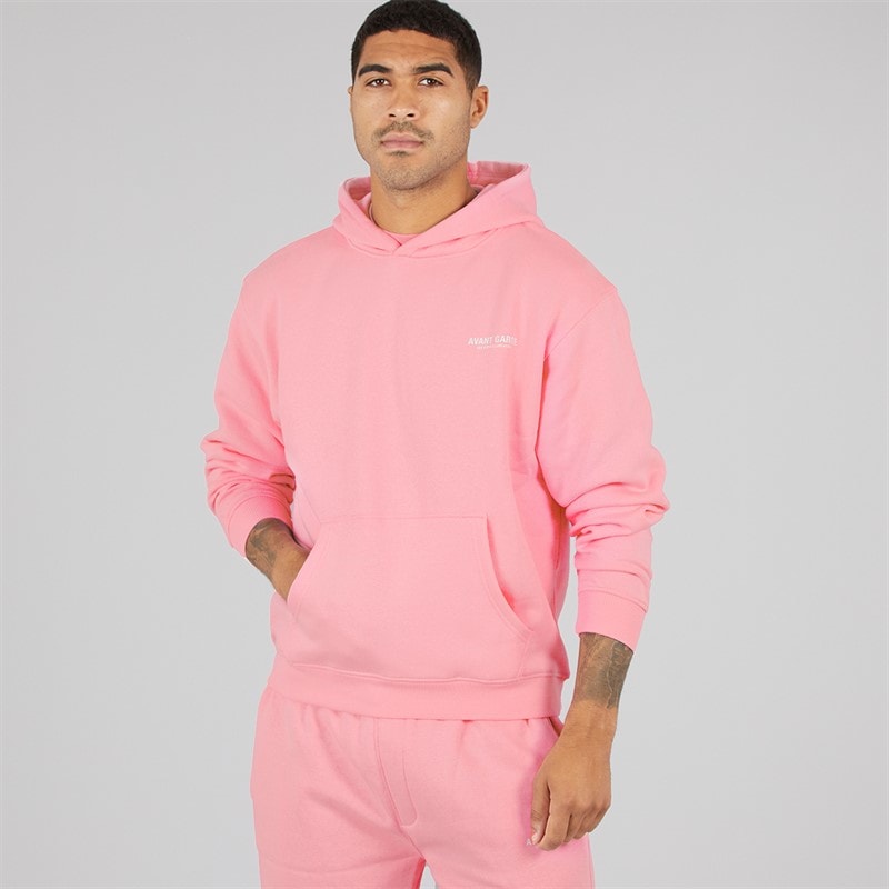 Avant Garde Mens Creatives Slightly Oversized Hoodie Bubblegum Pink - Image 5